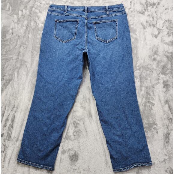 Lands End Jeans Womens 22W Blue High Rise Straight Leg Stretch Denim‎ Casual - Picture 3 of 13